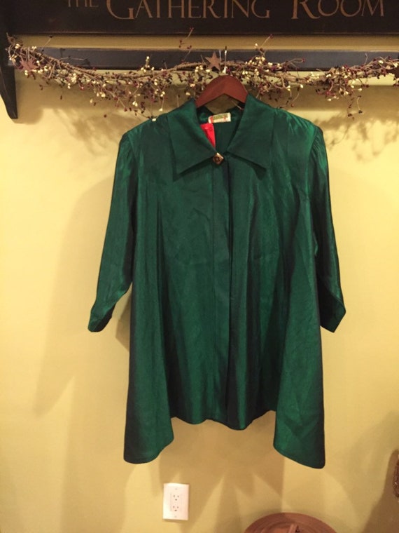 Vintage Green Iridescent Shirt from the 1980’s-ha… - image 1