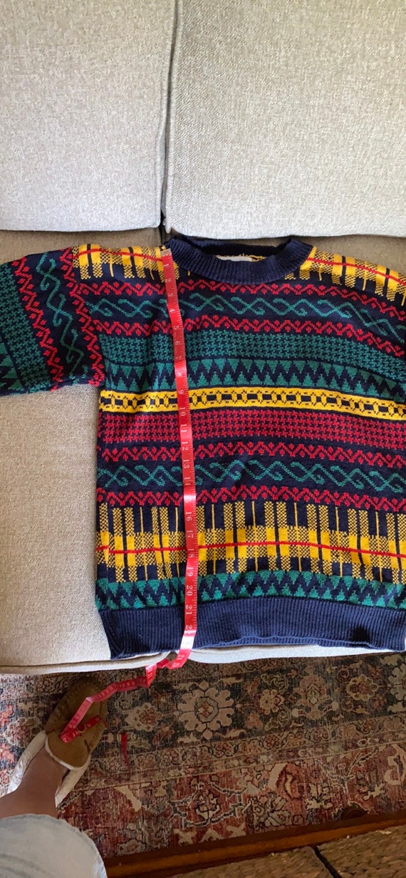 Vintage ladies colorful patterned sweater from th… - image 7