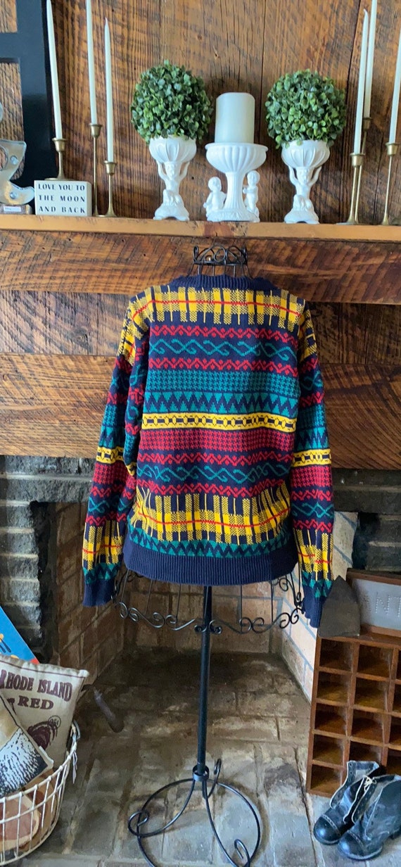 Vintage ladies colorful patterned sweater from th… - image 2