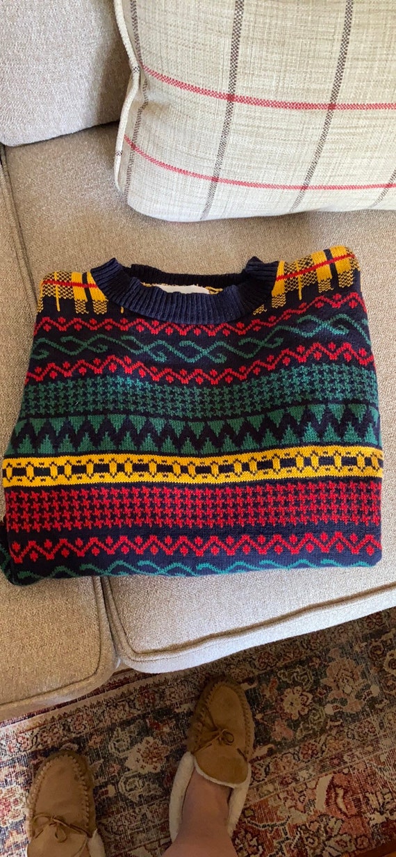 Vintage ladies colorful patterned sweater from th… - image 10