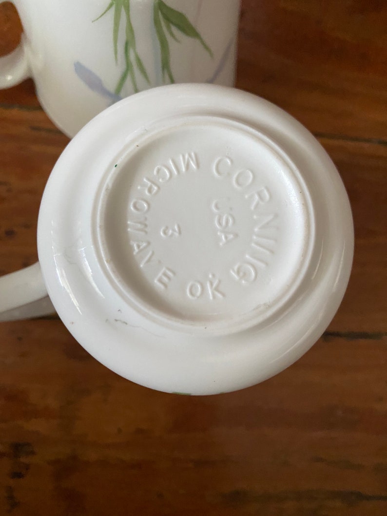 Corning Tea/coffee Mugs Made in the USA Iris Pattern Made in Etsy