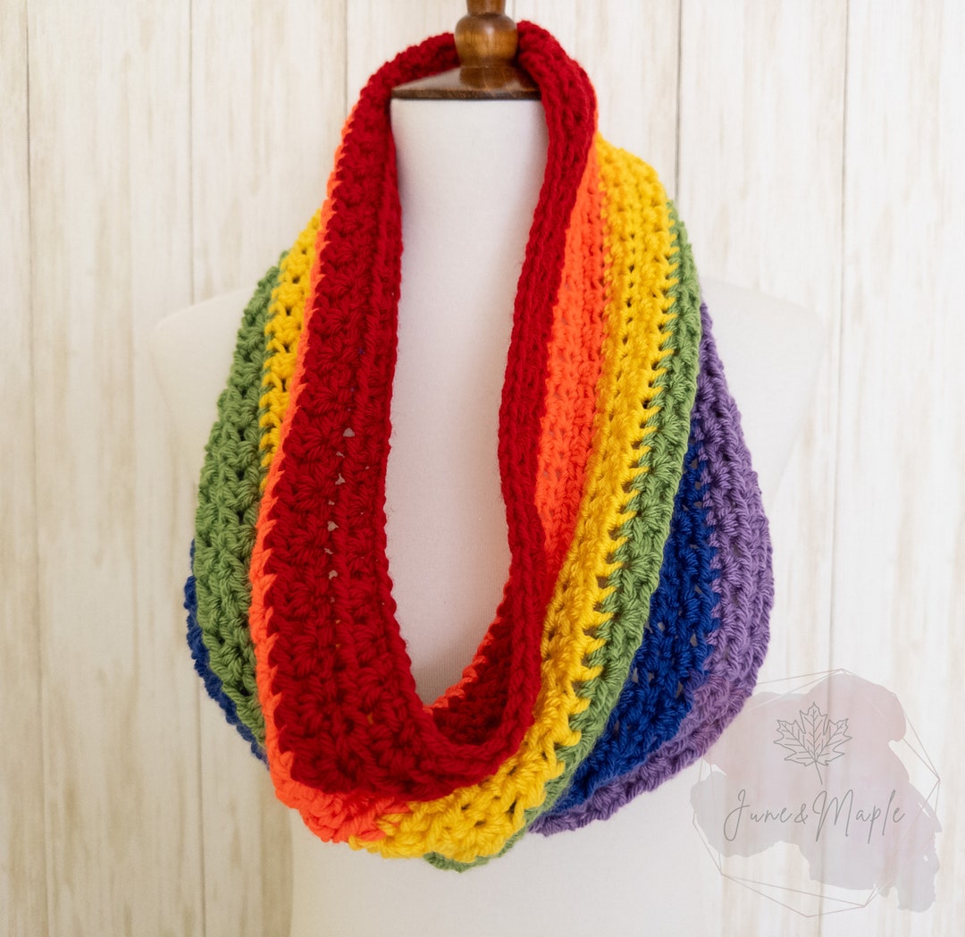 Rainbow Neckwarmer, Rainbow Cowl Scarf, Colorful Rainbow Ombre Scarf ...