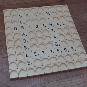 Complete Set of 100 Scrabble Letter Tiles Original Vintage Set by Spear&#39;s Games. Made in England word game Scrabble Spares or Replacement