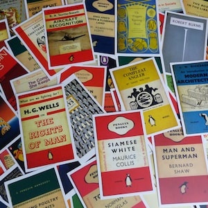 Classic Pinguin Buchcover Postkarten 4er Pack 12 oder 24 Lucky Dip Vintage Buchcover Art
