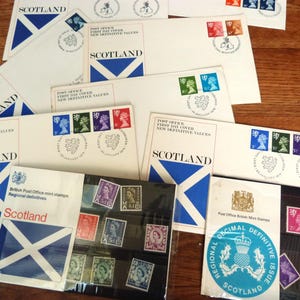 Collection of Scotland GB Regional Stamps First Day Covers and Presentation Packs Wilding and Machin Definitives 1970-2007