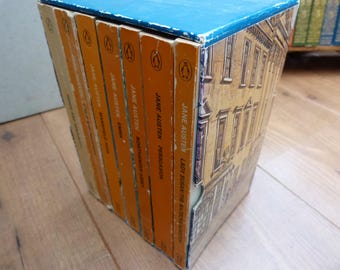 Jane Austen Collection of 7 Penguin books in slipcase 1970s Complete novels plus short stories Pride & Prejudice, Emma, Persuasion