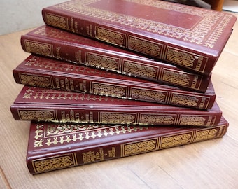 Jane Austen Collection of Complete Novels in 5 Faux Leather Books Pride & Prejudice, Emma, Persuasion, Northanger Abbey, Sense + Sensibility