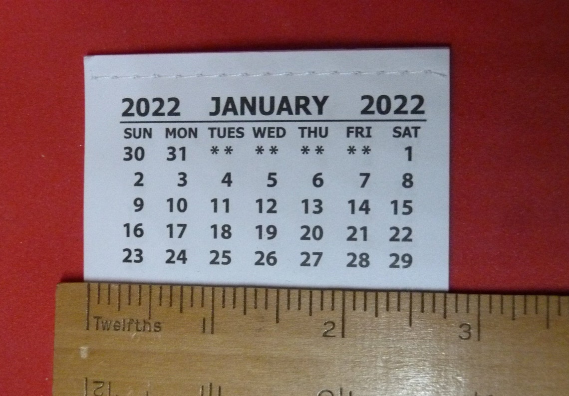2022 mini calendar 2022 mini calendar