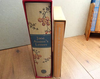 Jane Austen Letters and Memoir Vintage Hardback Books in Slipcases. Folio Society Editions Illustrated
