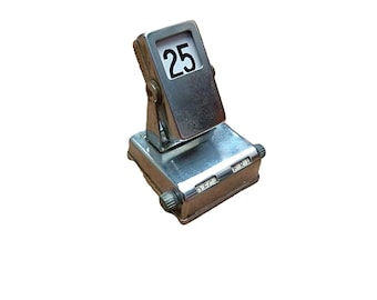 Vintage Metal Perpetual Flip Calendar 1950s Chrome Metal Desktop Calendar