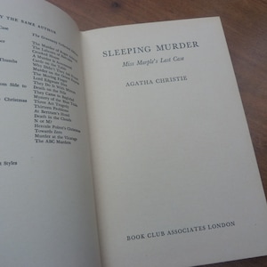 Agatha Christie Sleeping Murder Miss Marple's Last Case 1977 Hardback Edition Book Club Very Good Condition image 3