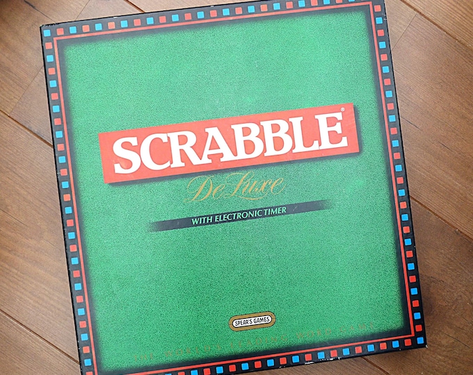Vintage Deluxe Scrabble set, with Electronic Timer and Turntable Board, complete game by Spear's Games