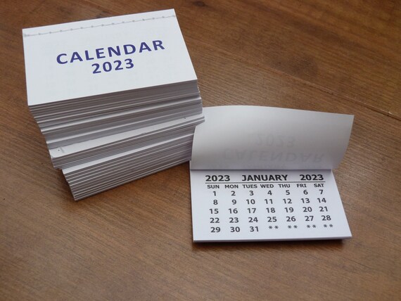 2023-mini-calendar-pads-pack-of-20-50-100-stitched-tear-off-etsy