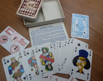 Vintage Bezique Game by Piatnik 2 Decks Playing Cards (one