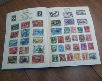 Vintage Stamp Album 1,100 World Stamps 1900s-1960s Europe Africa Americas Asia 190 pages Royal Mail Album