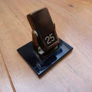 Vintage Metal 1940s Perpetual Flip Calendar by Hinkel's of London Brassy Metal Desktop Calendar