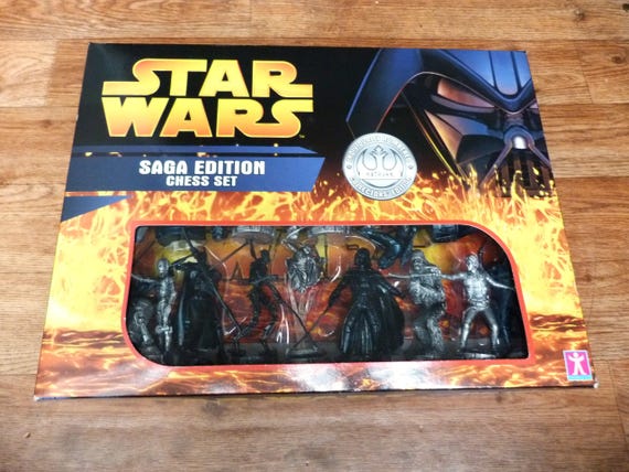 Vintage Star Wars Saga Edition 3D Chess Set With Folding Board