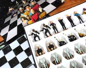Vintage Star Trek Chess Set: the Next Generation, With Pewter