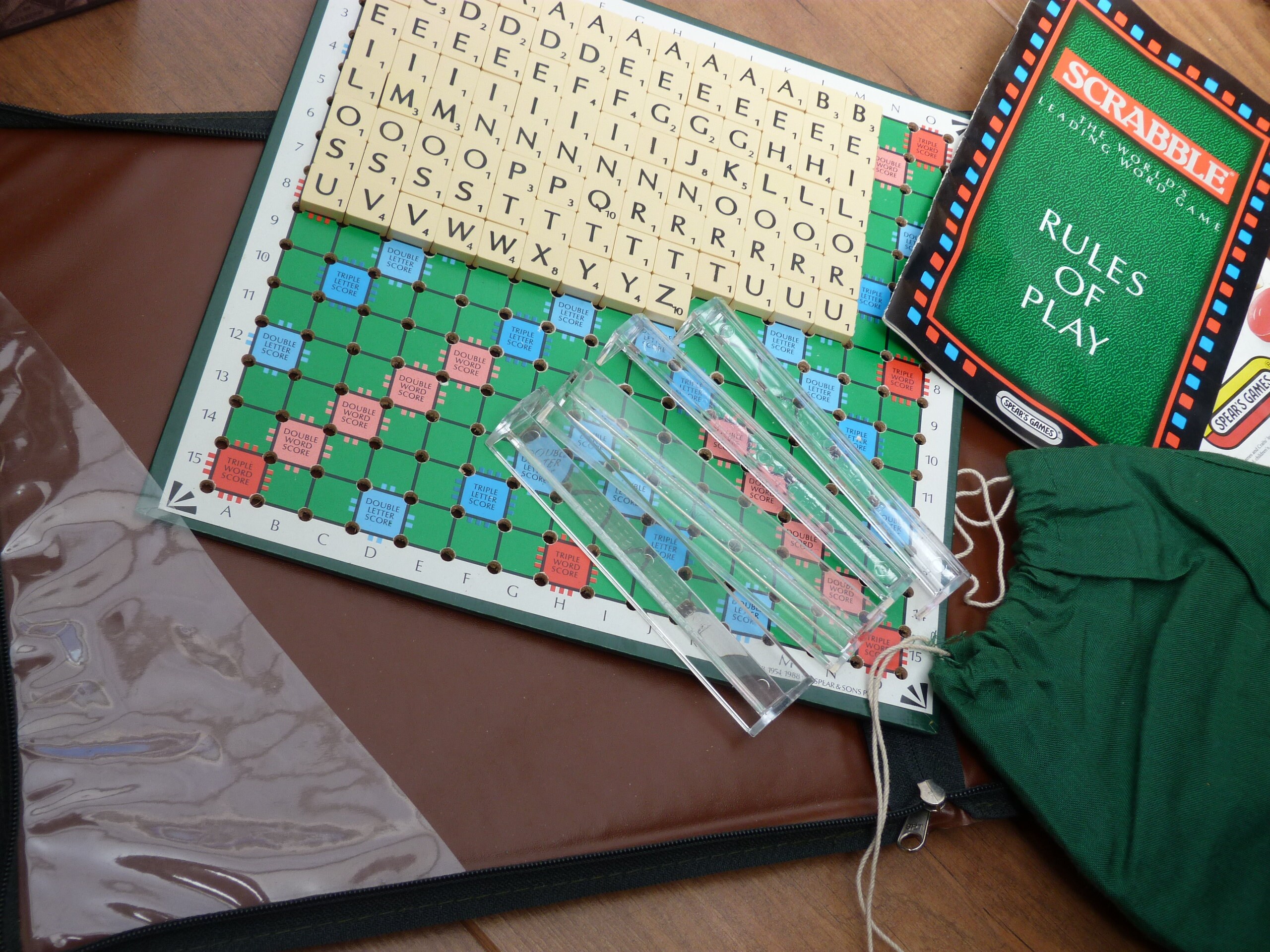 Viaje Scrabble ~ ~ Estuche Duro Clip de repuesto en azulejos de carta 