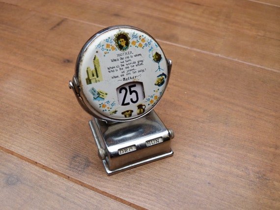 Vintage Metal Mother Perpetual Flip Calendar 1970s Chrome - Etsy