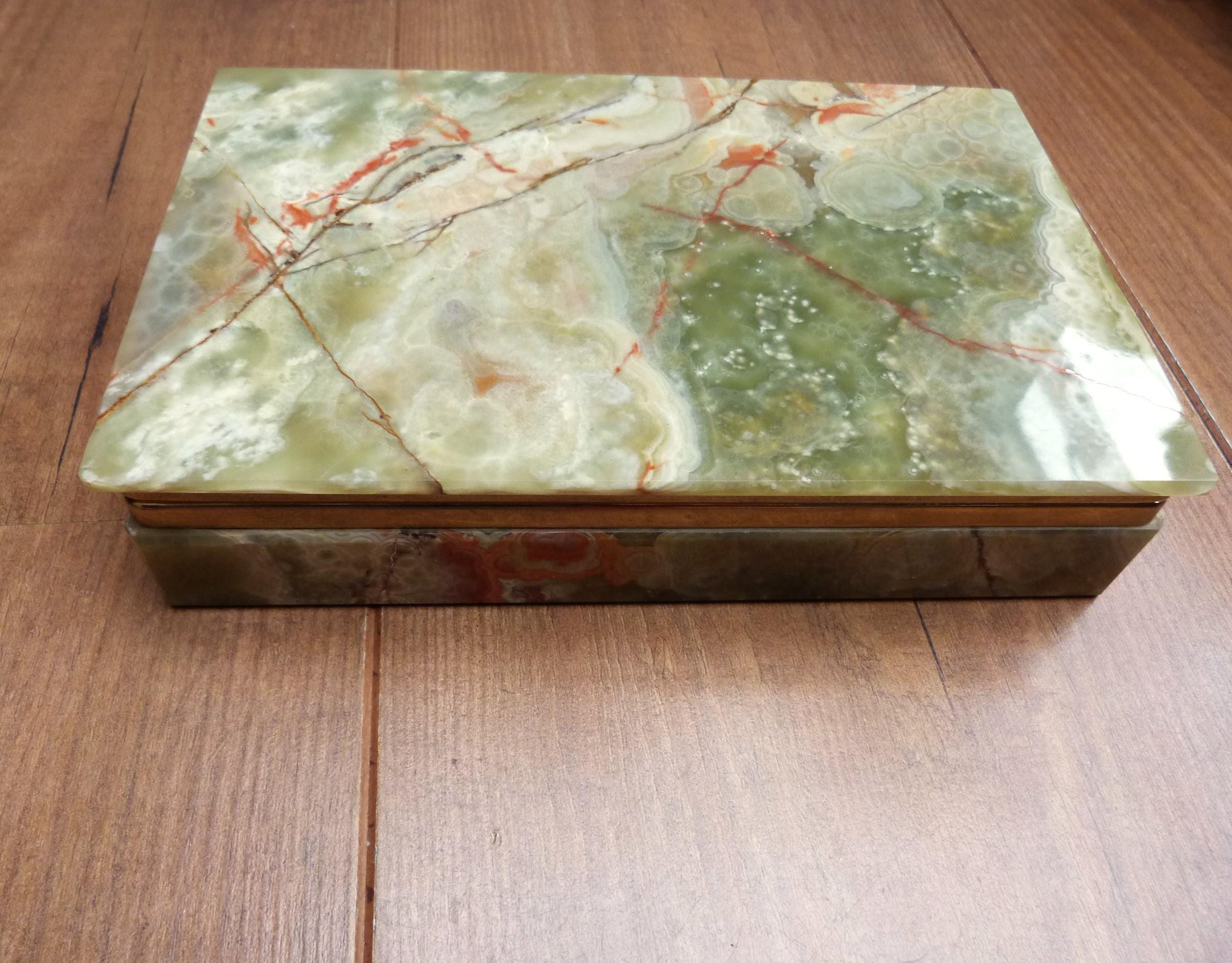 イタリア 丸型 花台 飾り台 大理石/オニキス 真鍮フレーム 机