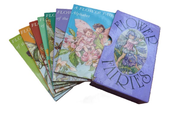 Flower Fairies Collection Slipcase containing Seven Paperback Illustrated books Cicely Mary Barker 7 Book set 1970s Books Immaculate