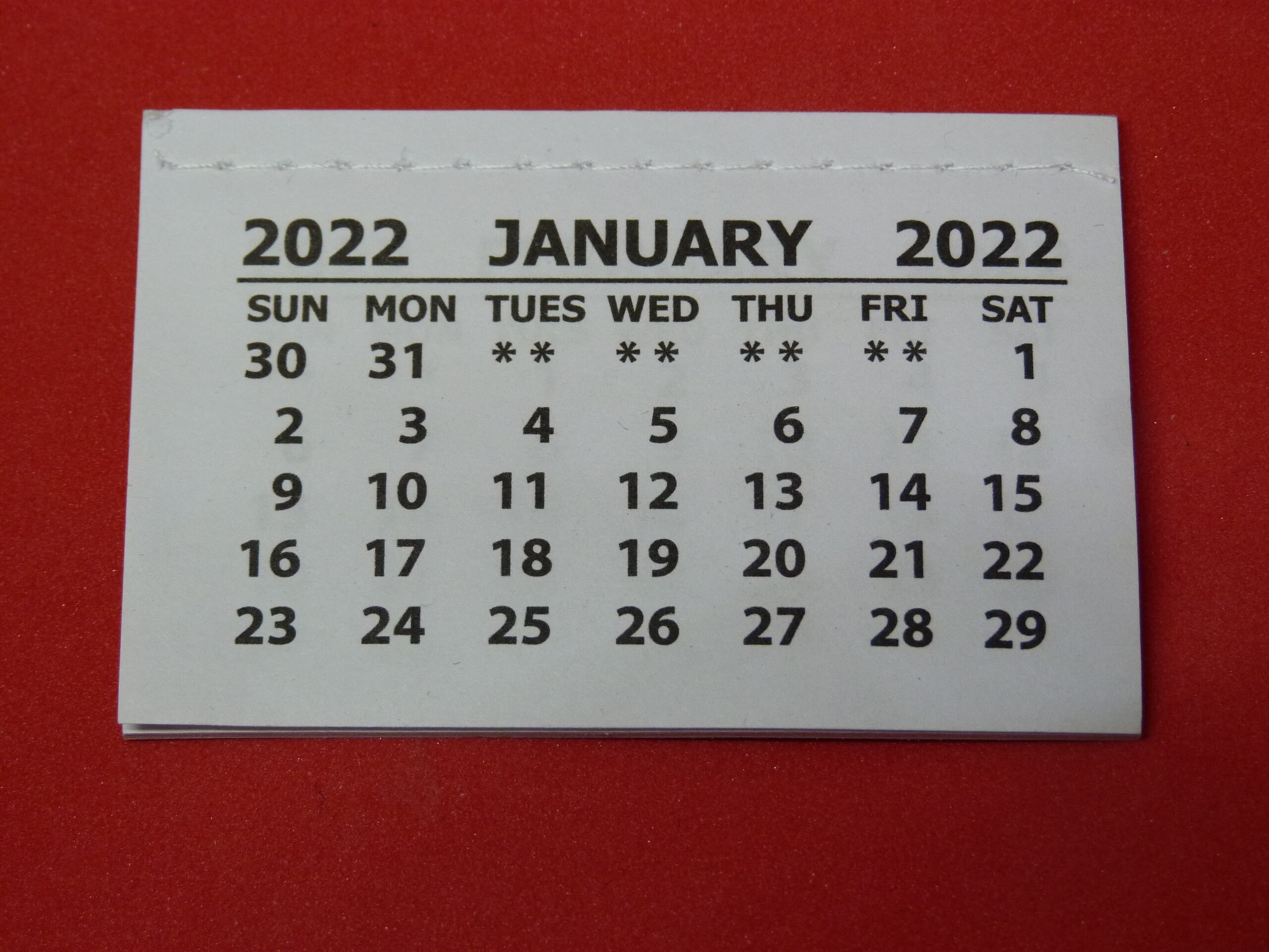 Mini 2022 Calendar tab insert with sewn binding. 12 page small | Etsy