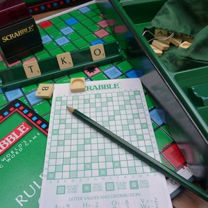 Vintage Deluxe Scrabble set with Improved Electronic Timer and Turntable Board, complete game by Spear&#39;s Games