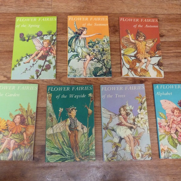 Libros ilustrados de hadas de flores en rústica Cicely Mary Barker década de 1970