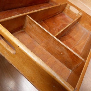 Wooden Cutlery Tray Vintage Drawer Tidy Storage Nicely Dovetailed Genuine Wood