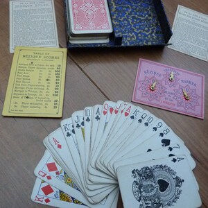 De La Rue Bezique game. Complete with 2 decks playing cards, 2 markers and rules booklet, Bezique and Polish Bezique