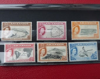 Collection of Ascension Mint Stamps 1965 QE2 British Commonwealth Genuine Collectable Unused Postage Stamps