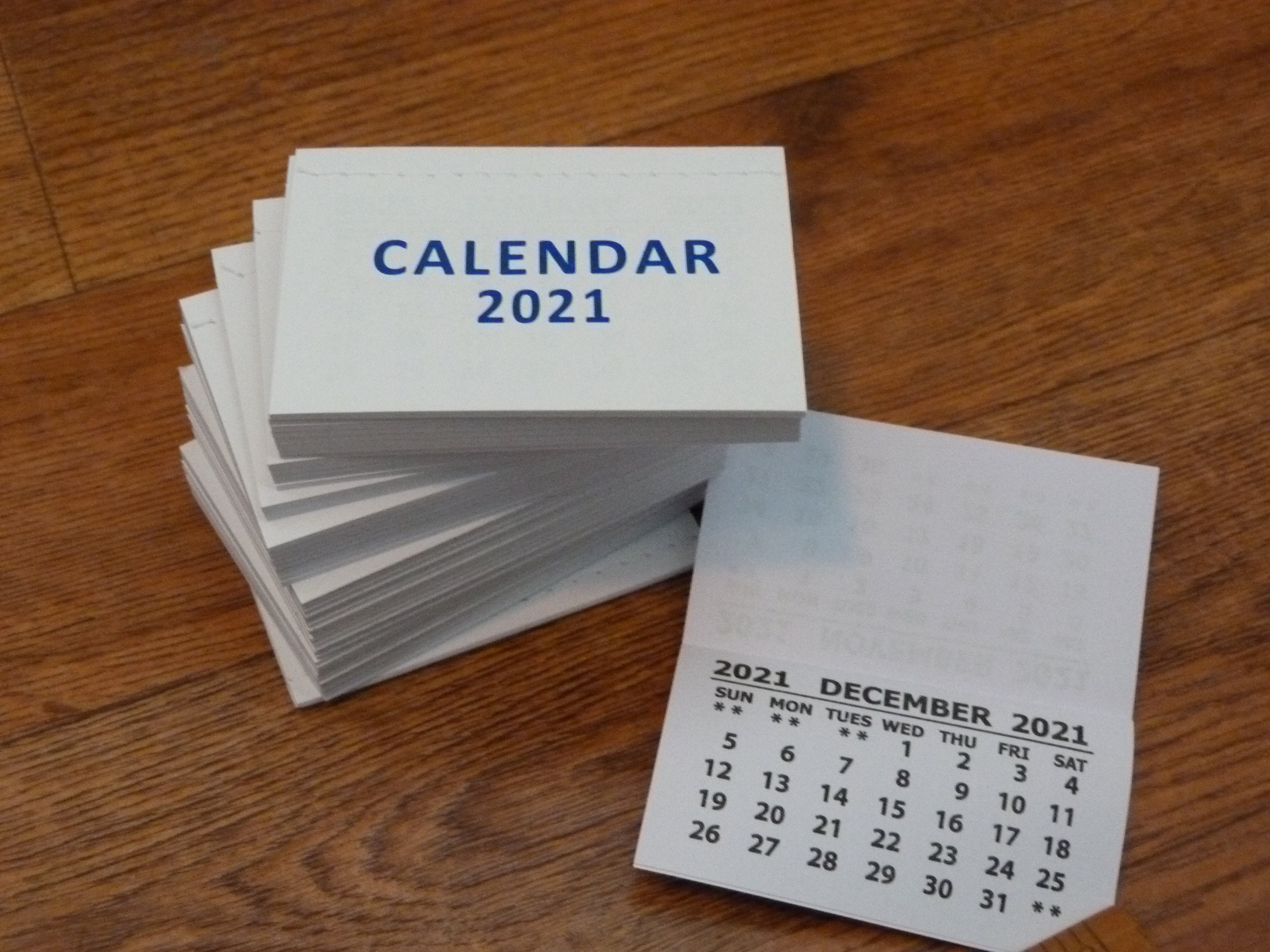 2021 Mini Calendar Pads pack of 20/50/100. Sewn tear off Etsy