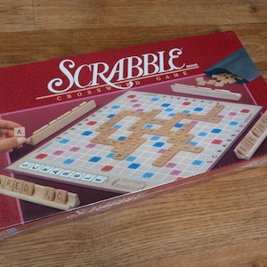 Vintage SEALED Scrabble set, complete original game with wooden letters American edition by MB games dated 1989 Word board game