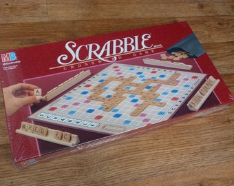 Vintage SEALED Scrabble set, complete original game with wooden letters American edition by MB games dated 1989 Word board game