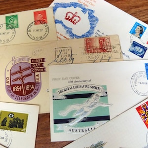 Collection of 13 Australia Stamps First Day Covers 1937-1968