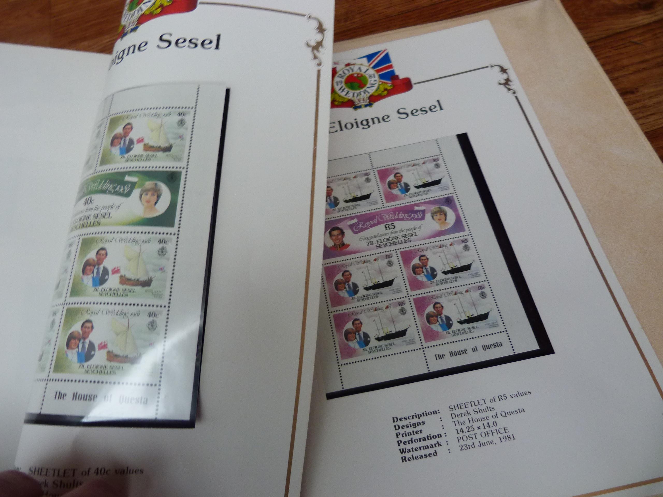 1981年 ロイヤルウェディング 記念切手セット チャールズ王子とダイアナ妃 1981年チャールズ皇太子とダイアナ妃のロイヤルウェディング記念切手