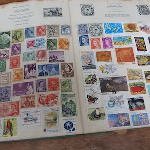 Vintage Stamp Album 2,100 plus World Stamps 1900s-1980s Europe Africa Americas Asia 100 pages Royal Mail Album