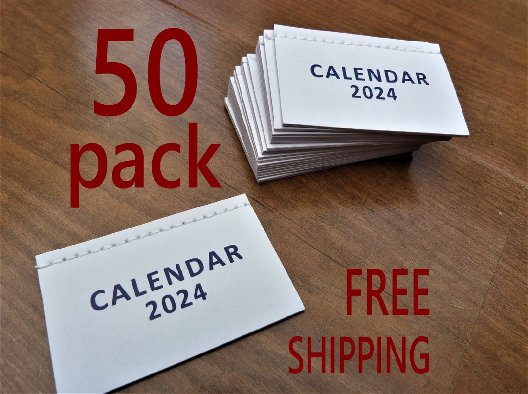 50 Pack of 2024 Mini Calendar Tabs 12 Pages Plus Cover With Sewn