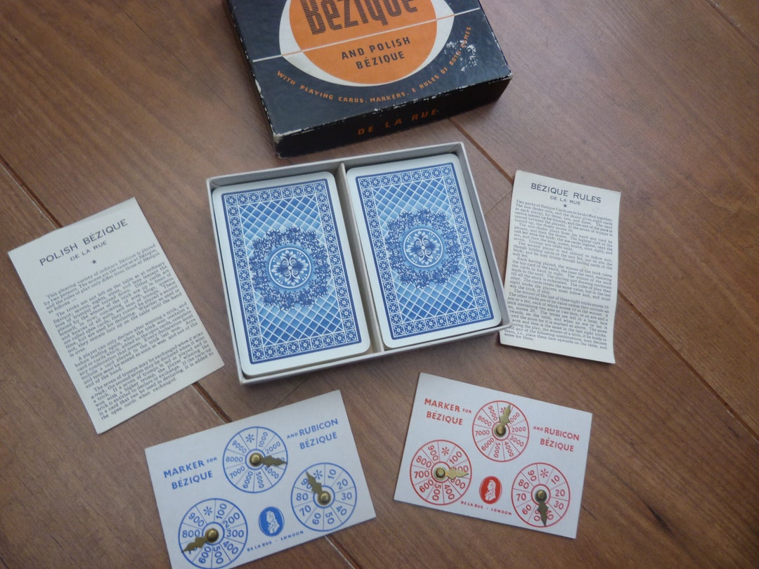 Vintage Bezique Game by De La Rue. 64 Playing Cards and 2 Etsy