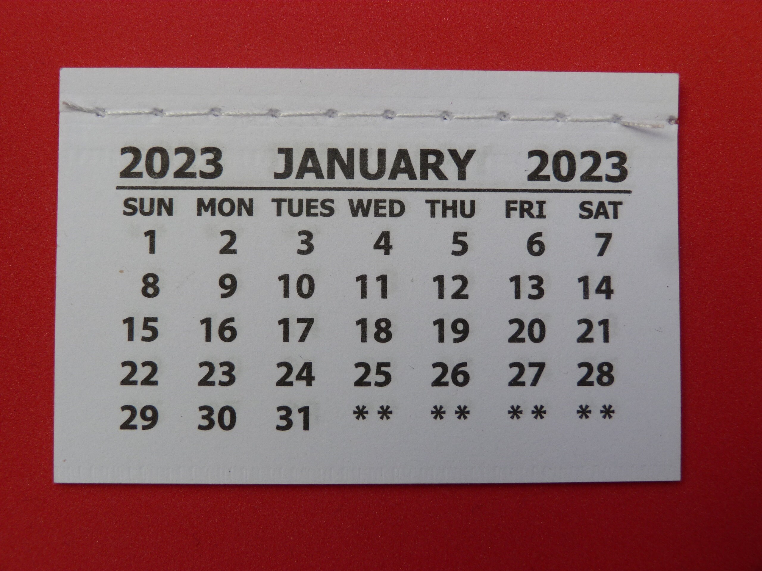Mini 2023 Calendar Tab Insert With Sewn Binding. 12 Page Small - Etsy