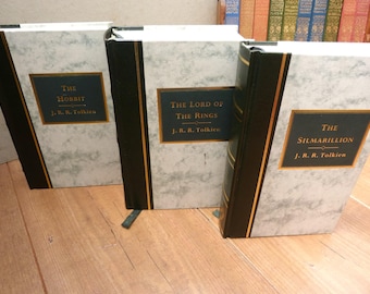 Tolkien Der Hobbit, Herr der Ringe Trilogie und Silmarillion 3 Hardcover Gilde Vintage Buch Set LOTR classic Fantasy Fiction