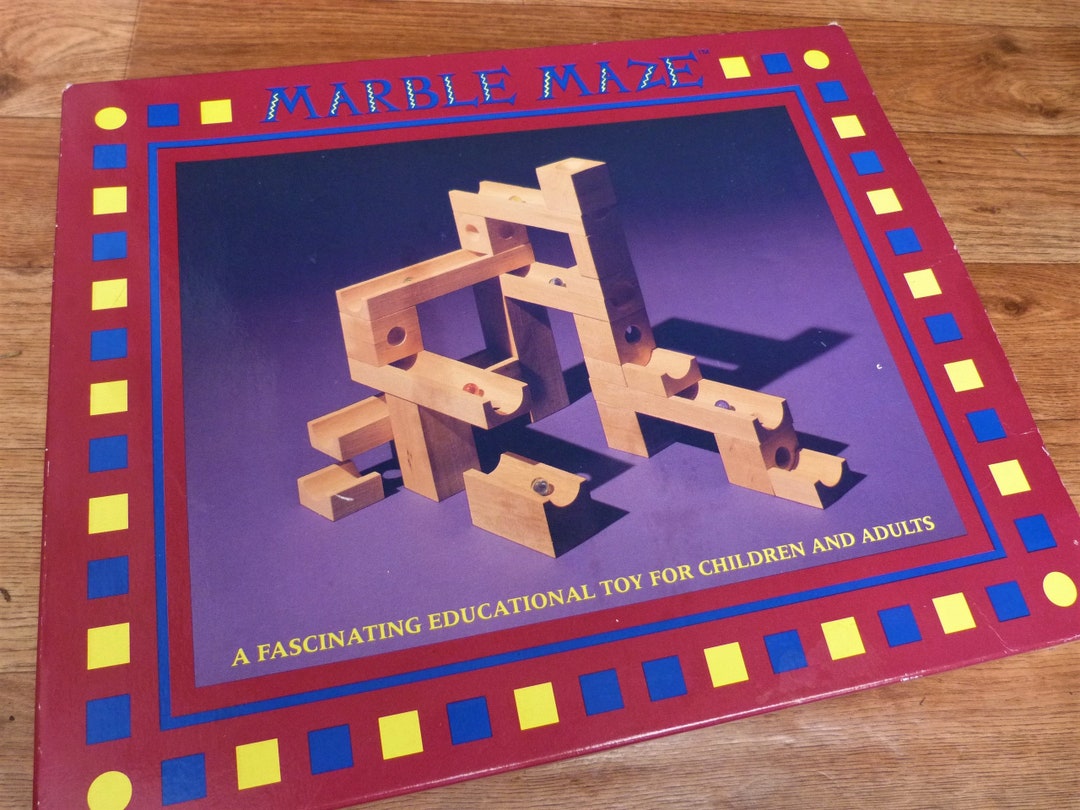 Vintage Marble Run Marble Maze Game With Wooden Pieces Etsy