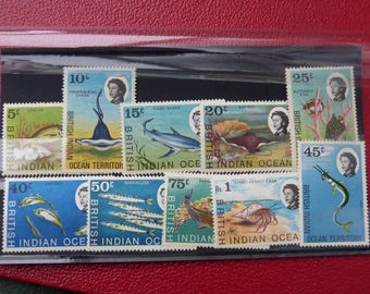 Collection of British Indian Ocean Territory Mint Stamps 1968 QE2 British Commonwealth Genuine Collectable Unused Postage Stamps