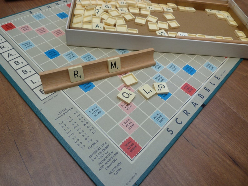Early Vintage Scrabble Set, Complete Original Game With Wooden Letter ...