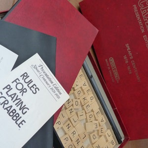 Scrabble Presentation Edition, complete original game made for Spear&#39;s Games Centenary 1978, wooden letters. Made in England word board game