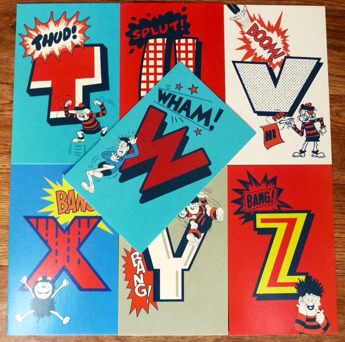 Alphabet Postcards Complete A-Z the Beano Comic Colourful Illustrations ...