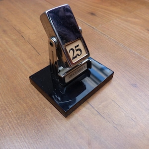 Vintage Metal 1940s Perpetual Flip Calendar British Made Metal Desktop Calendar