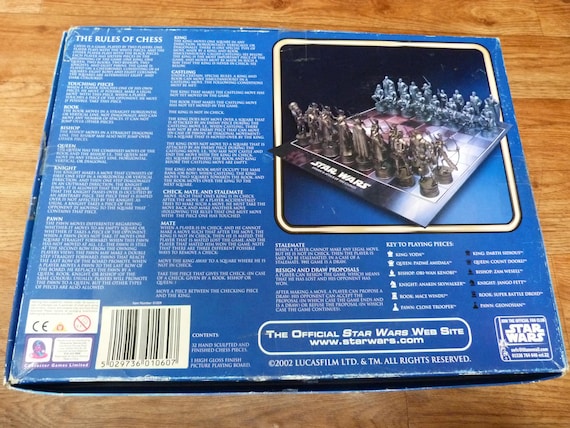 Vintage Star Wars Episode 2 3D Chess Set With Folding Board