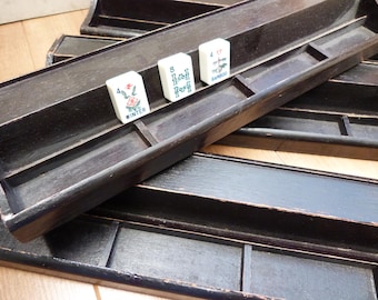 Vintage Mahjong Racks Set of 4 hold Larger Tiles 15 3/4 Inches long